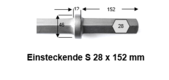 Spatenmeißel 28x152x125 mm EES (Einsteckende Sechskant)