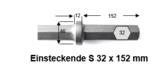 Flachmeißel 32x152 mm EES (Einsteckende Sechskant)